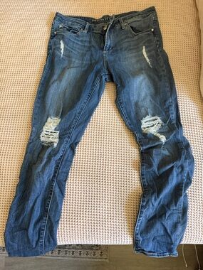 Articles Of Society Women's Skinny Distressed Dark Blue Jeans